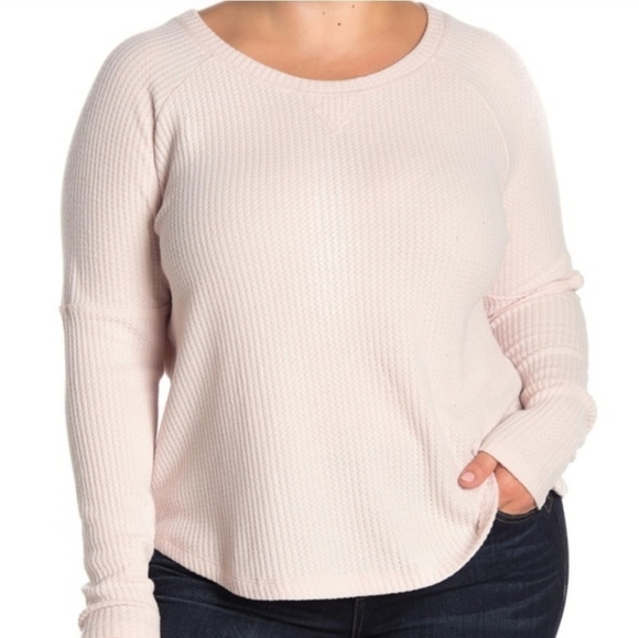 NWT Sweet Romeo Blush Pink Cozy Thermal Top - Picture 1 of 5